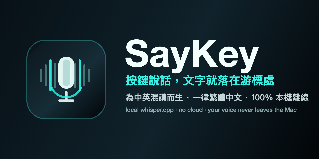 SayKey：Mac 中英混講語音輸入工具